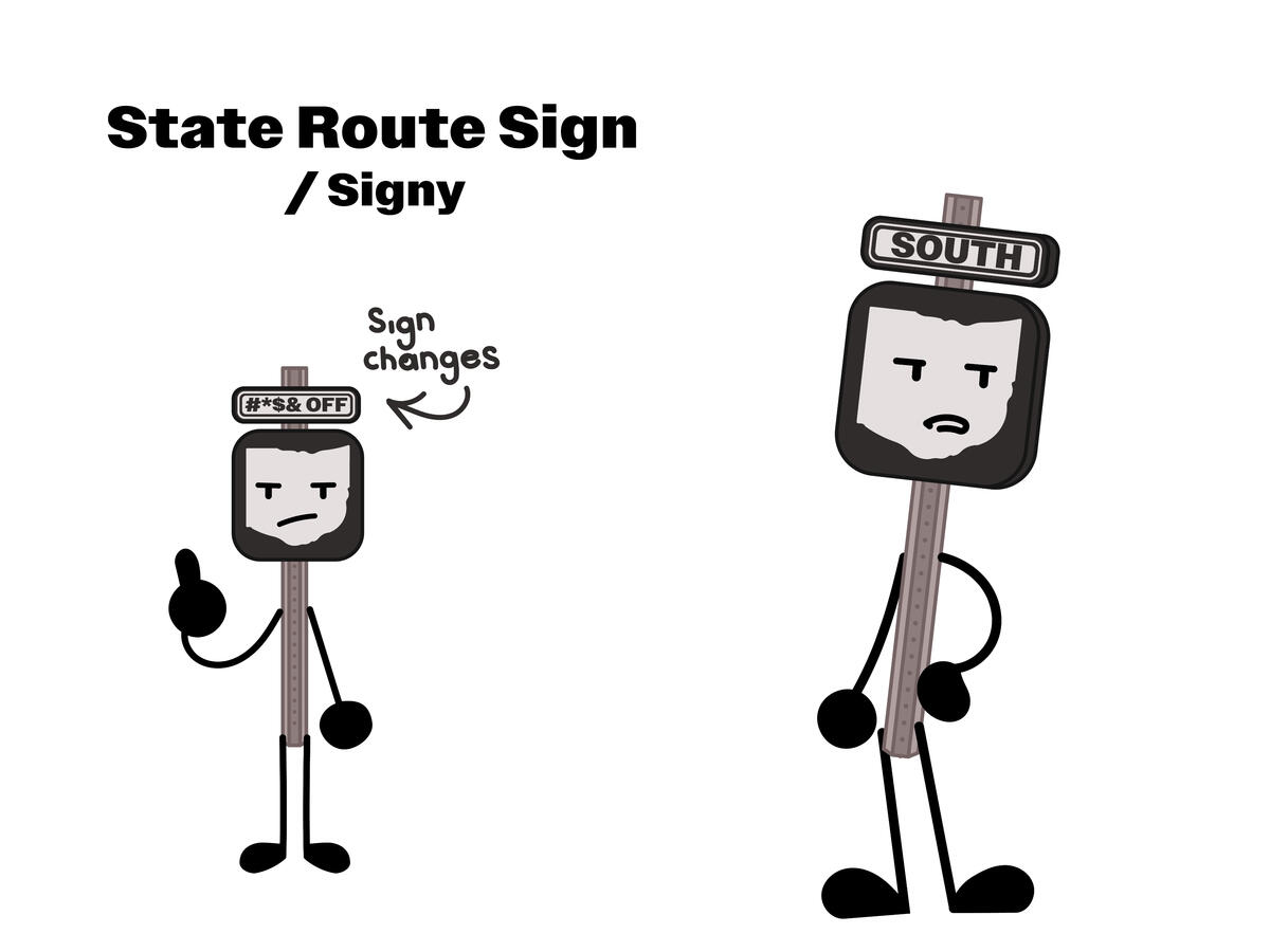State Route Sign ref sheet. Date: Aug 16th, 2026